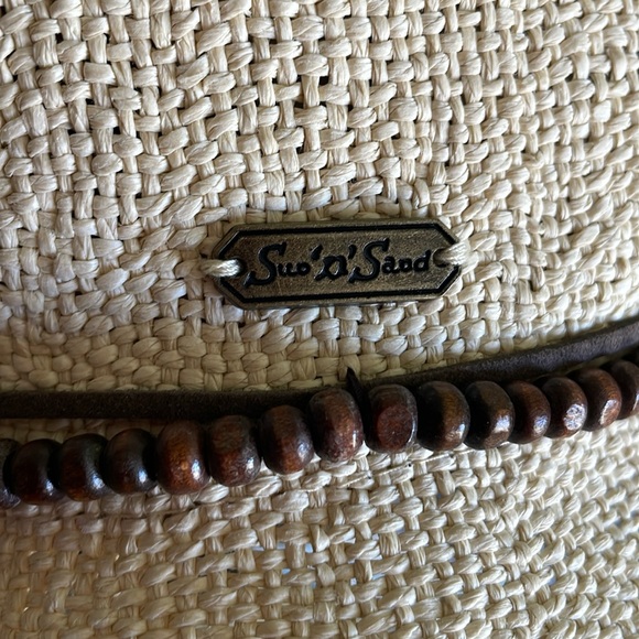 New Very Fun Bucket Style Woven Hat Neutral Color by Sun ‘N’ Sand - Picture 3 of 5